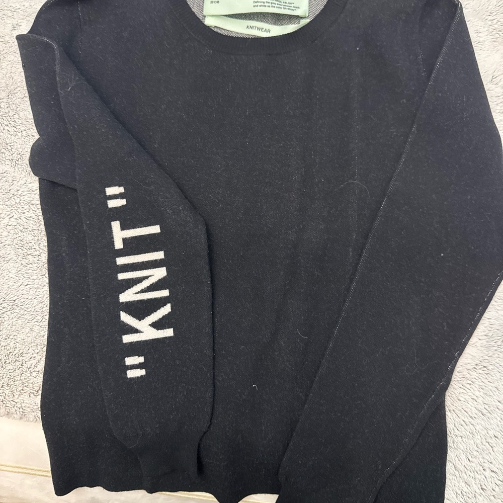 Off-White Black Crewneck Sweater
